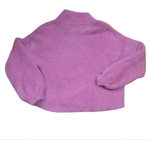 Truth by republic pink cropped mock neck eyelash sweater xs oversized